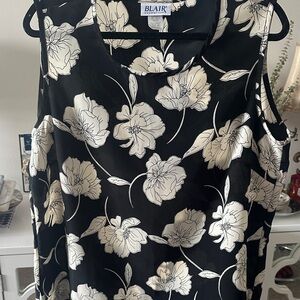 Blair Monochrome Floral Sleeveless Blouse